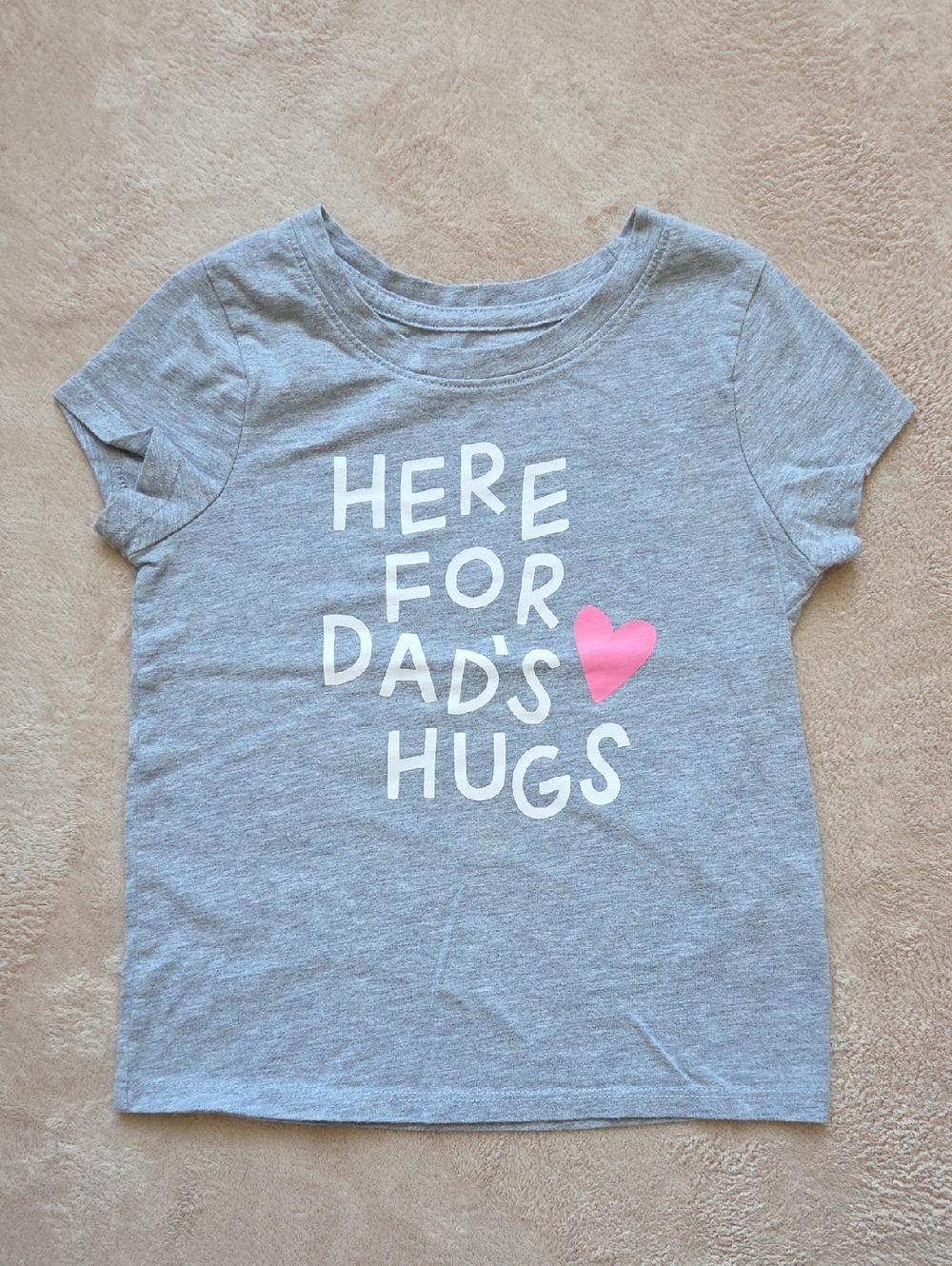 Cat & Jack Gray Tee | Here For Dad's Hugs 3t